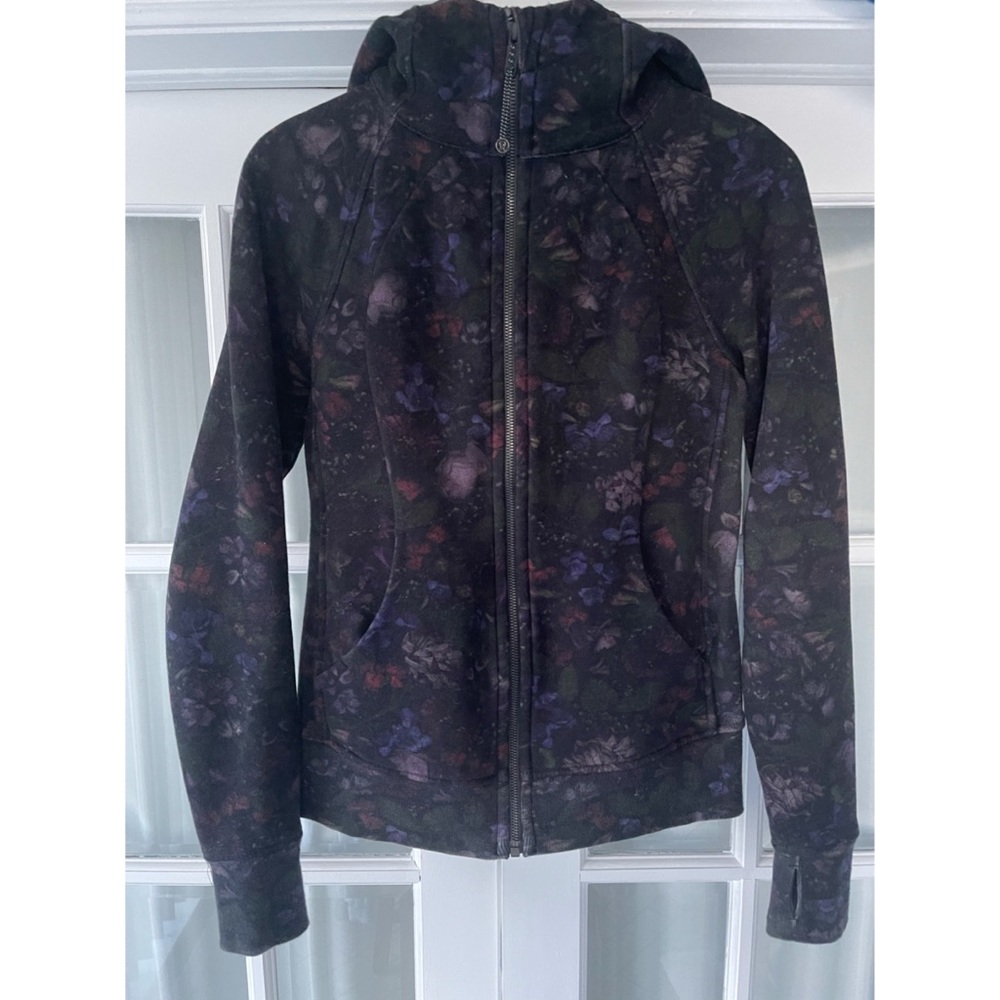 lululemon athletica Black Floral Hoodie
